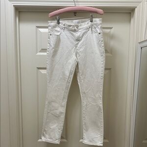 LOFT Women's Skinny Crop White Jeans